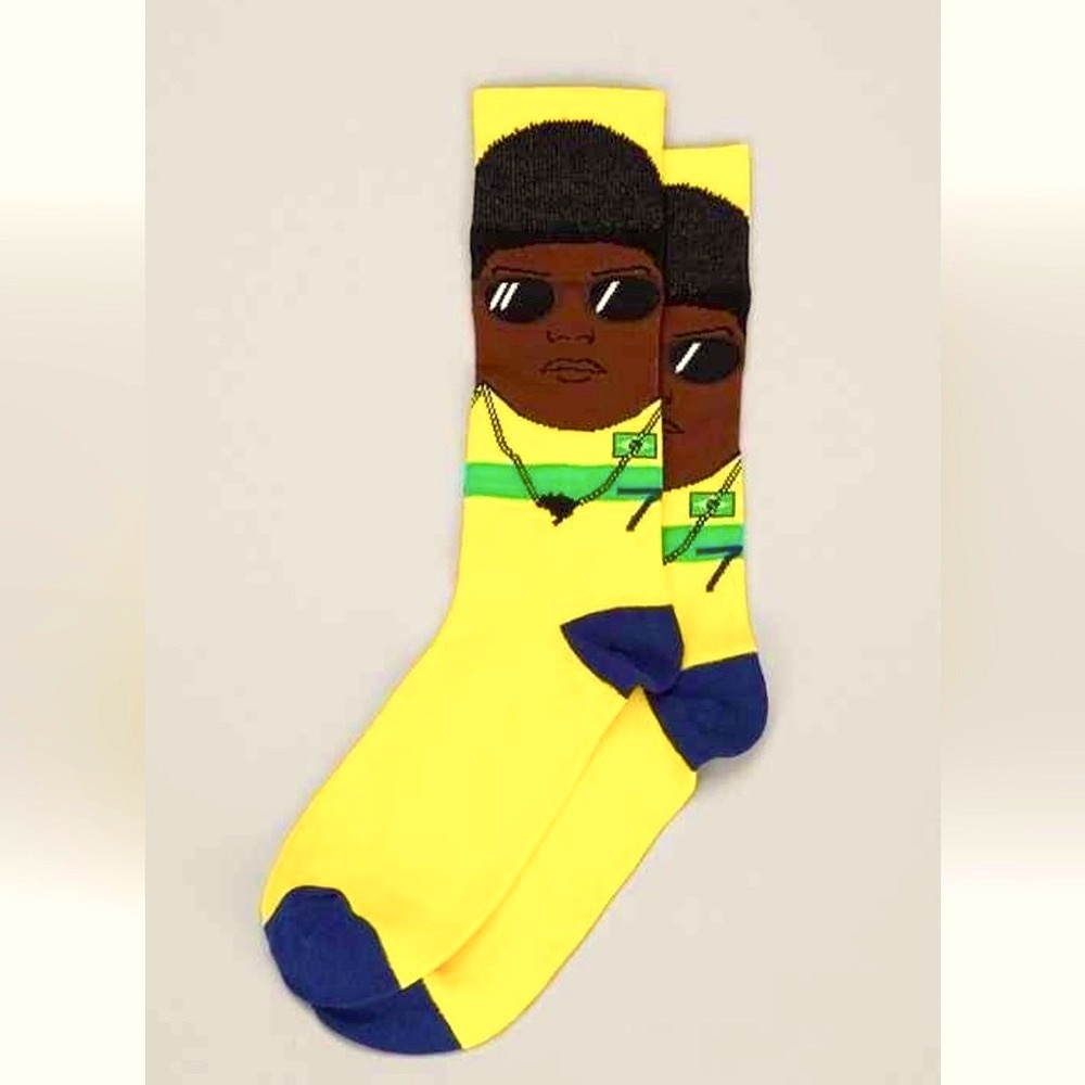 URBAN OUTFITTERS Socks BILLY BERG World Cup FIFA Soccer BRAZIL Flag Yellow NWT